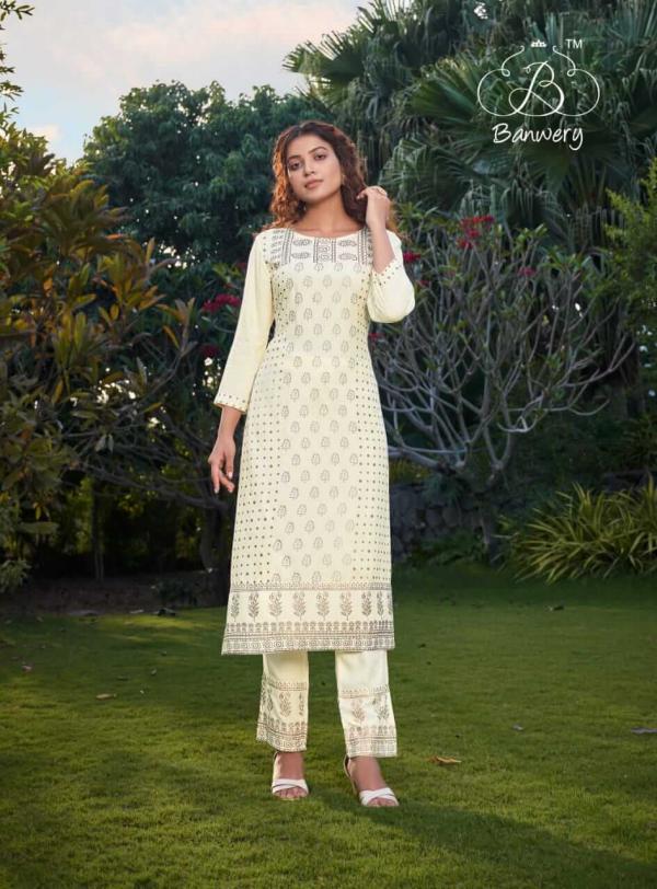 Banwery Peri Peri Fancy Rayon Kurti With Bottom Collection